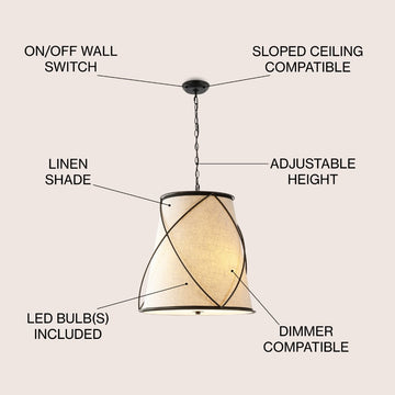 Milo 19" Rustic Farmhouse Iron LED Pendant - JONATHAN Y